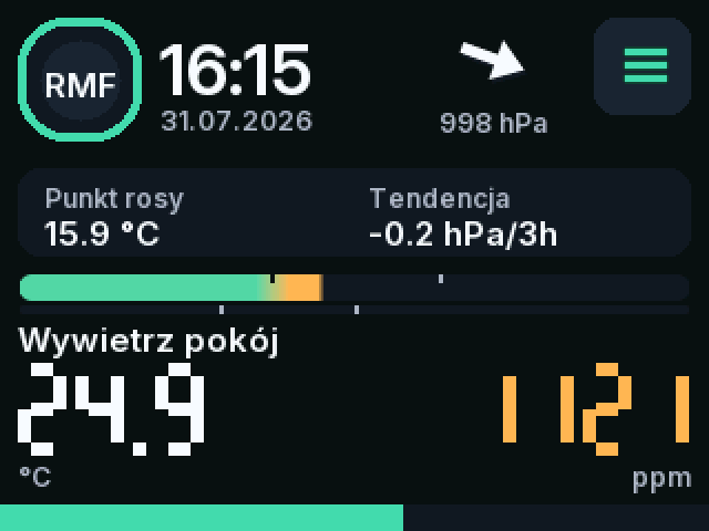 Ekran z dwoma czujnikami
